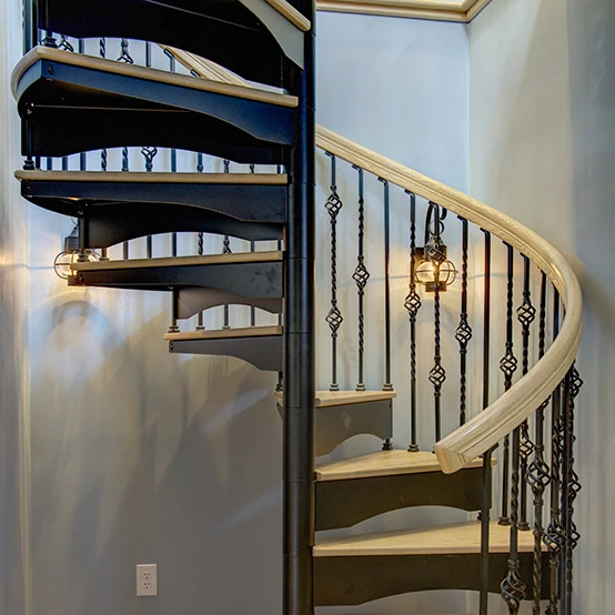 decorative forged iron spiral stair