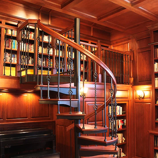 home library victorian spiral stair