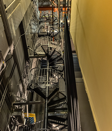 backstage utility spiral stair