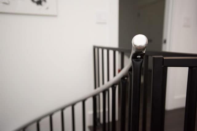 steel handrail detail shot
