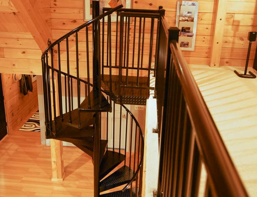 Classic Steel Deck Spiral Staircase small space deck