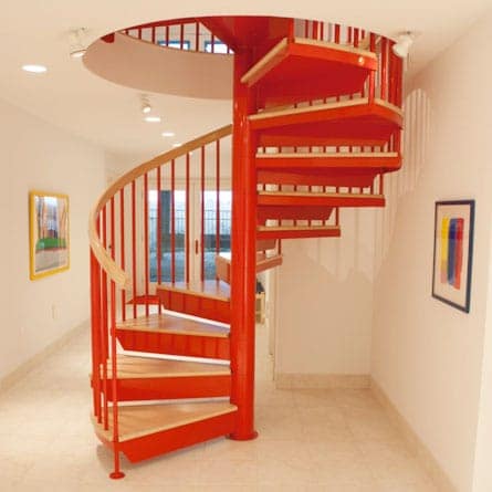 custom color steel spiral staircase
