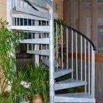 deck to patio galvanized spiral stair