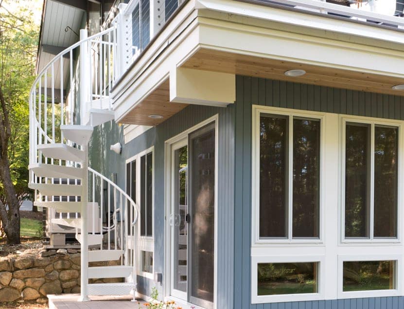 small deck with outdoor living space