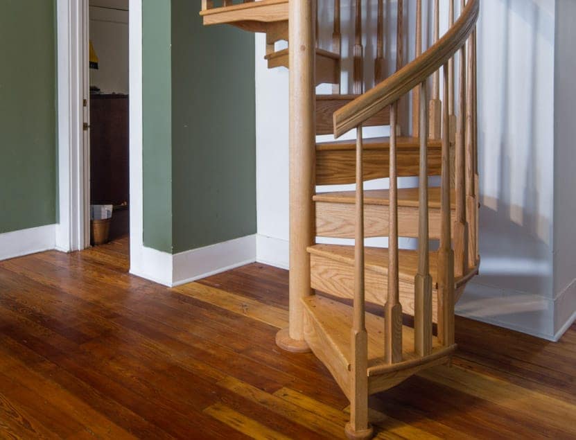 small footprint for residential wood stair