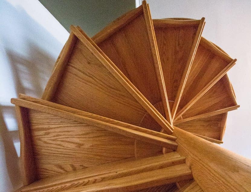 solid wood spiral stair treads