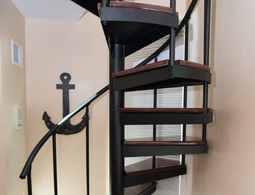 simple frame steel spiral staircase
