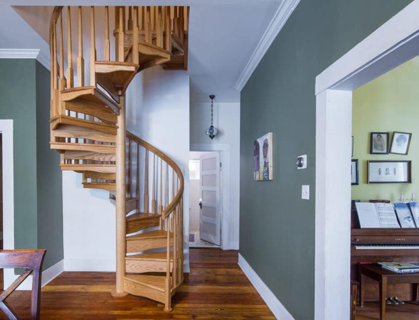 residential all wood spiral staircase