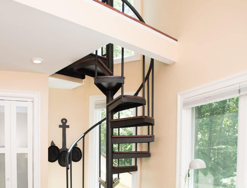 residential spiral stair to office loft