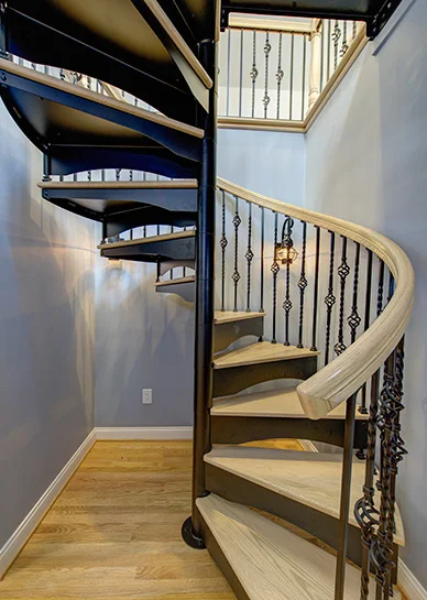 decorative forged iron spiral stair