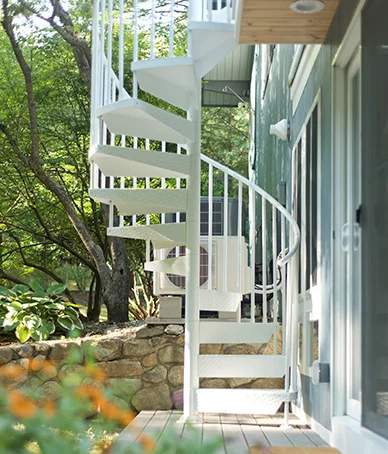 maintenance free outdoor aluminum spiral stair