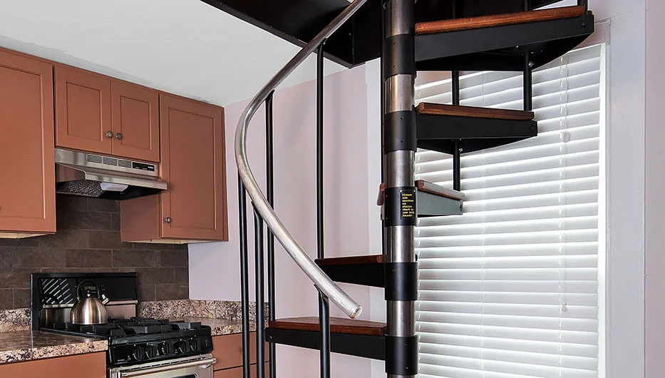 steel spiral staircase with adjustable height