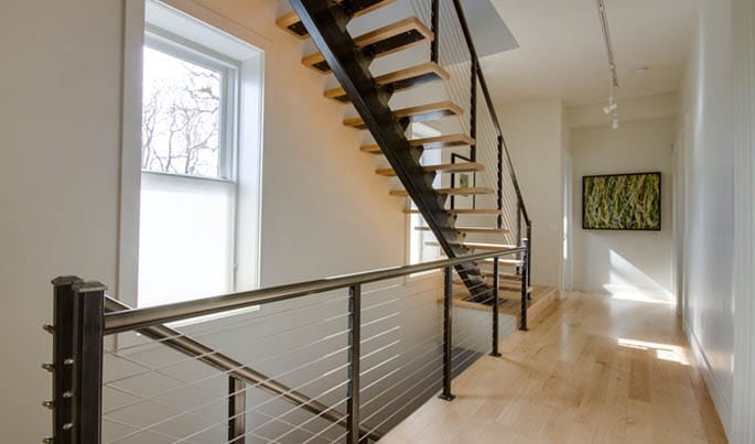 multi level mono stringer straight stairs