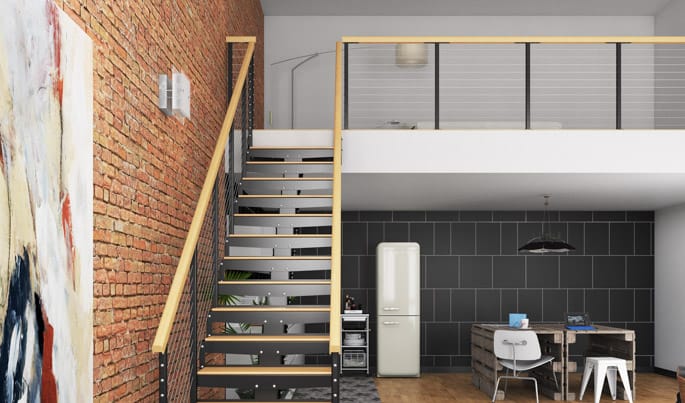 easily assembled modular straight stairs