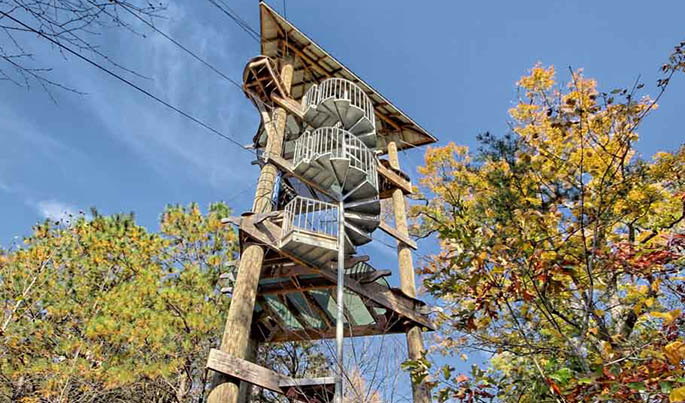 The Adventurer (Outdoor Galvanized Treehouse Spiral Stairs)