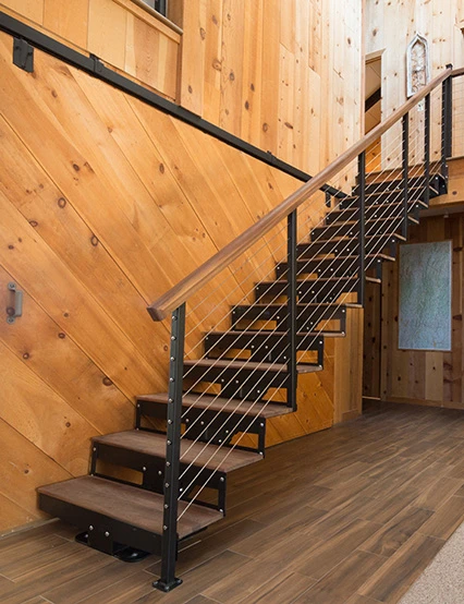 easy installation diy modular floating staircase kit with wood tread covers