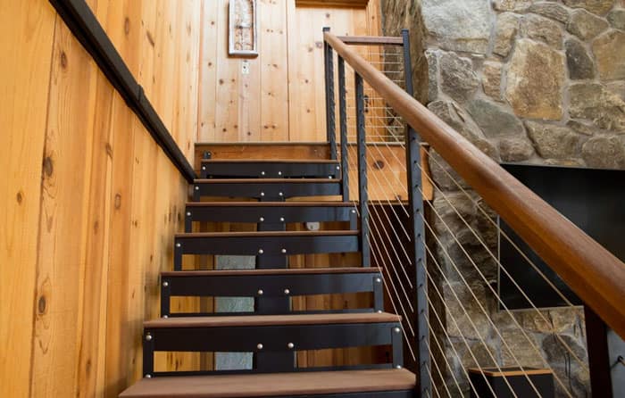 modular kit staircase with wood treads