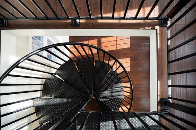 small footprint condo steel åspiral stair
