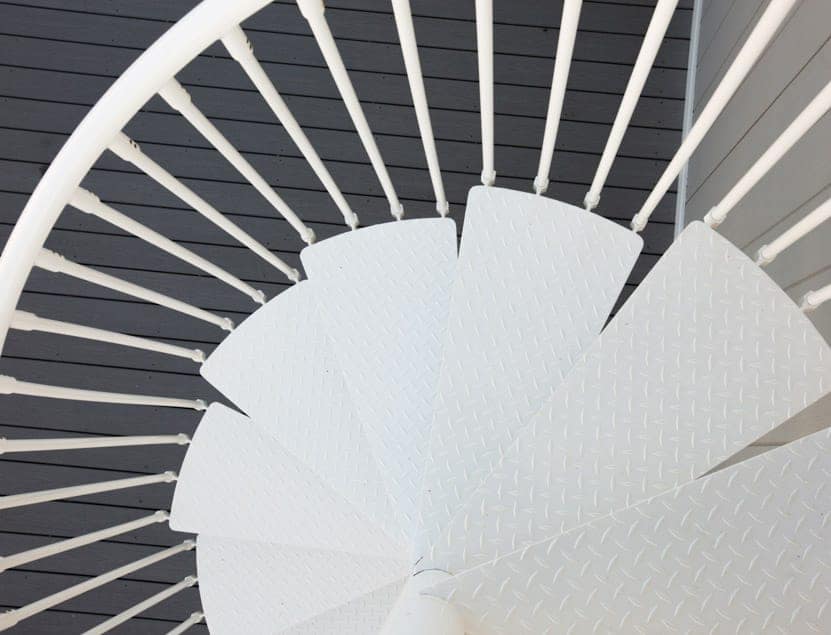 non slip diamond plate treads on outdoor stair