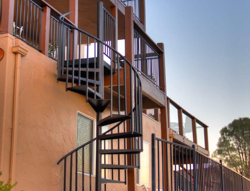 balcony to patio aluminum spiral stair