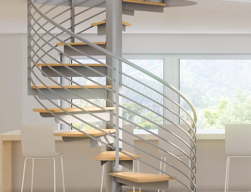 chic steel spiral staircase
