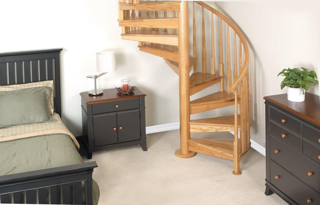 code compliant solid wood spiral staircase