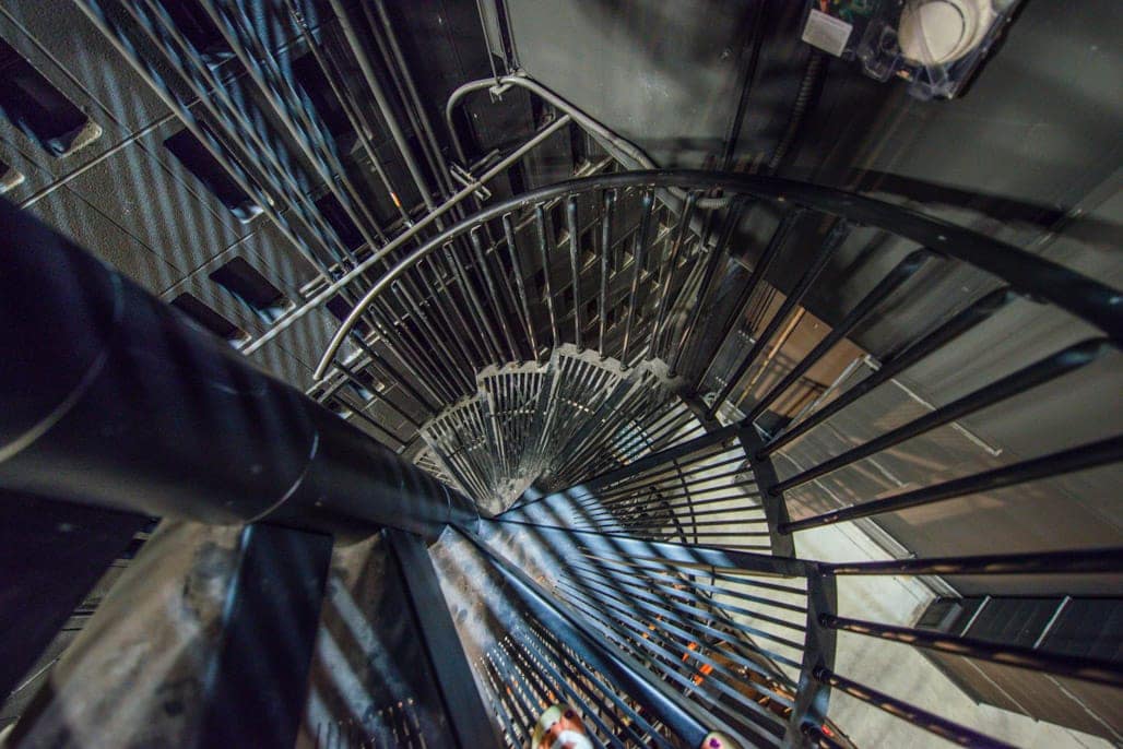 industrial maintenance steel spiral staircase