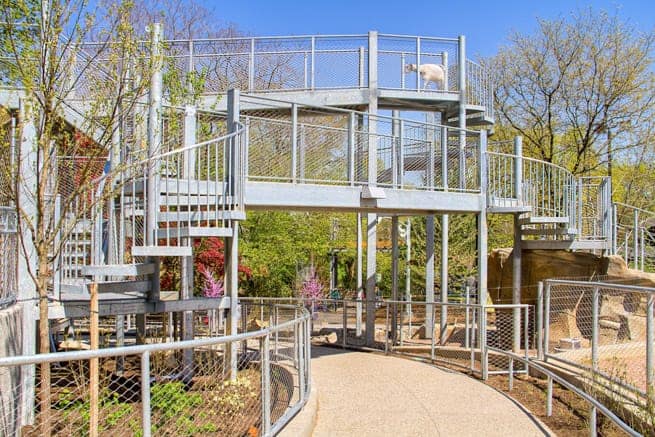 galvanized spiral staircase with catwalk