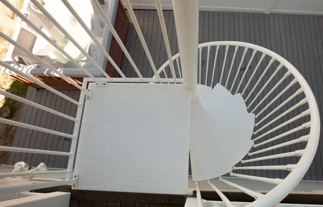 outdoor custom series spiral stair landing platform