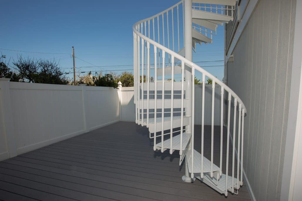 white customer series aluminum spiral stair