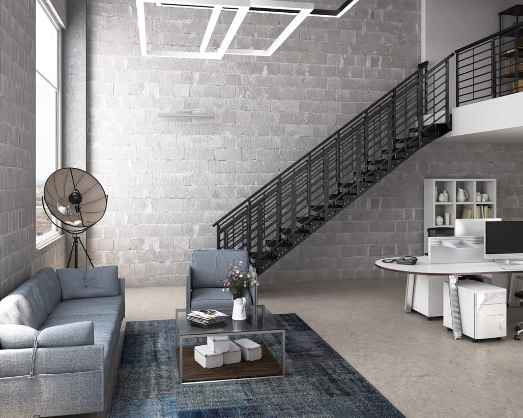 easy install metal straight staircase