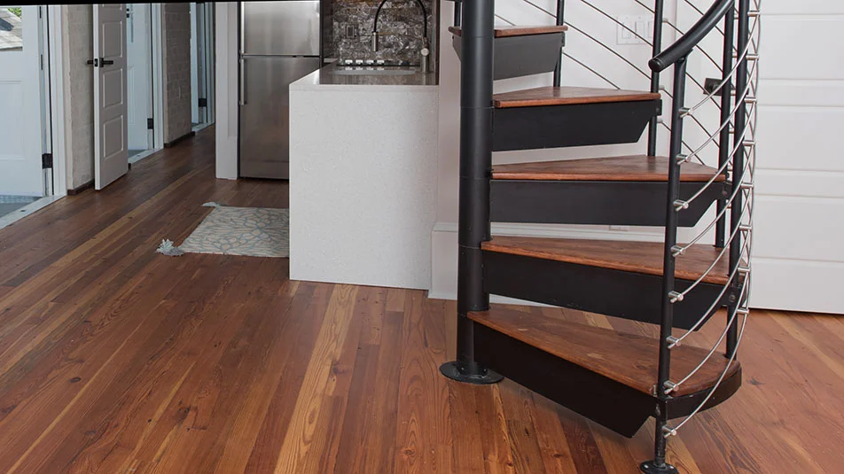 Customize steel spiral stair with line rail