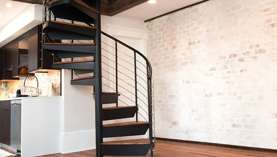 custom manufactured steel spiral stair