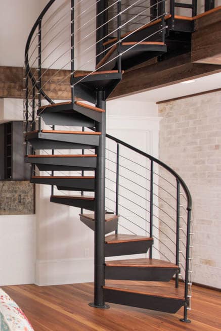Classic Steel Deck Spiral Staircase small space deck