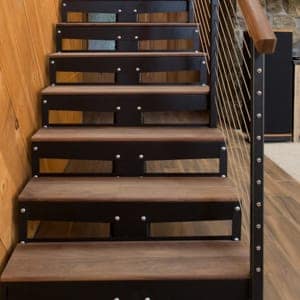 premade metal straight stairs
