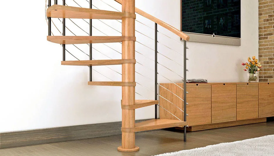 all wood spiral staircase kit