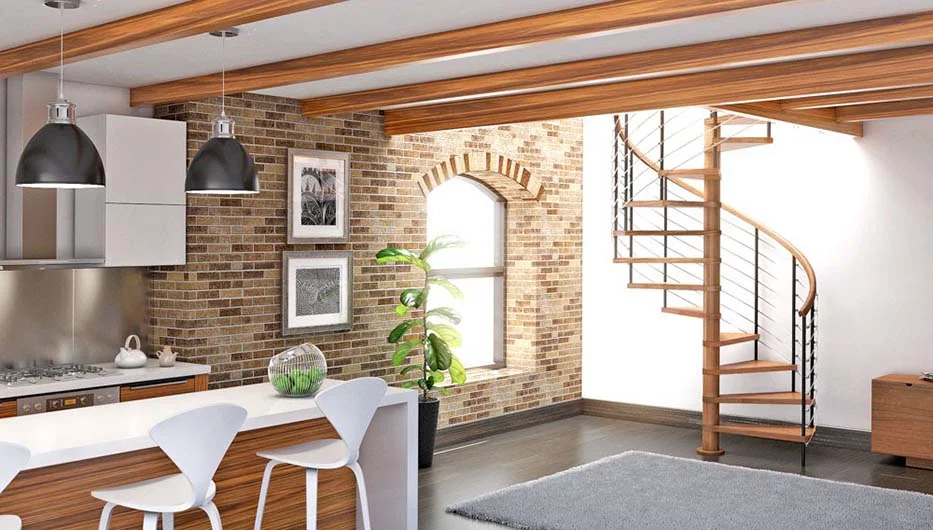 The Passport (Indoor Wood Loft Spiral Stairs)