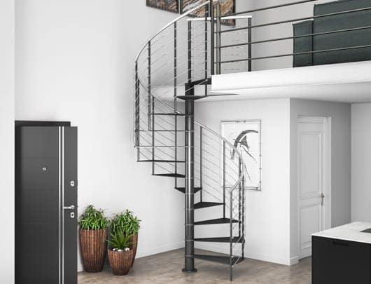 compact spiral staircase to loft