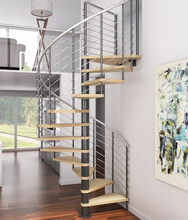 contemporary home with spiral stair