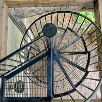 exterior spiral staircase safety features