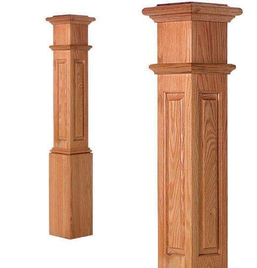 LJRA-4091-Traditional Raised Panel Box Newel