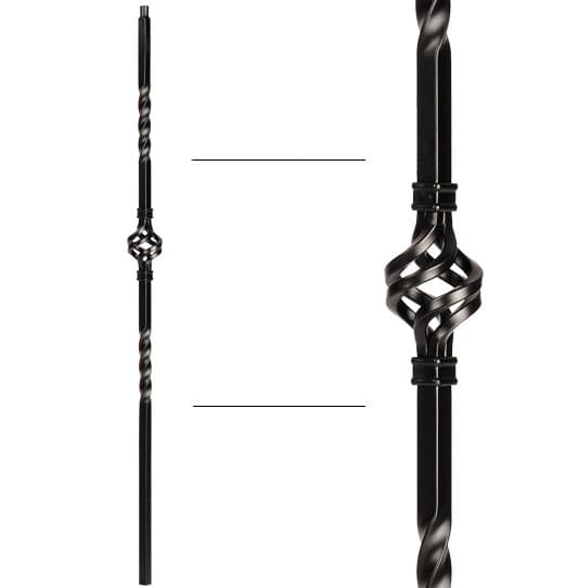 Mega Double Basket Baluster - 3/4" X 44"