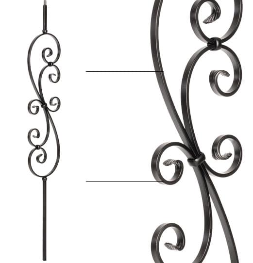 Large Scroll Baluster - 1/2" X 44"