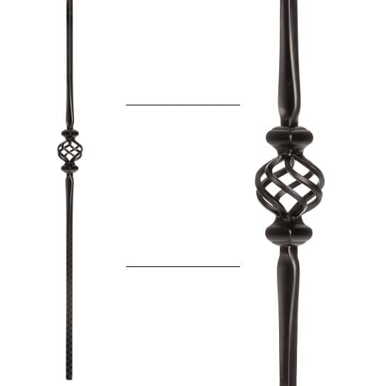 Single Basket with Spoons Baluster - 9/16" X 44"