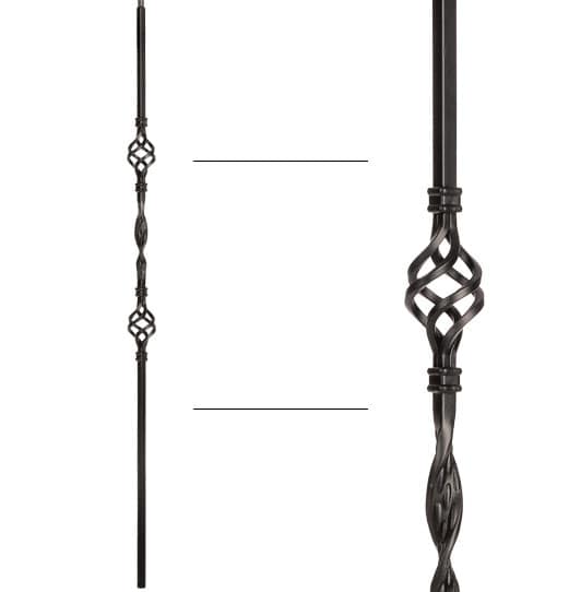 Single Ribbon Double Basket Baluster - 1/2" X 44"