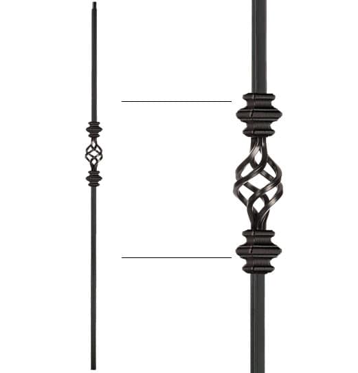 Double Knuckle Single Basket Baluster - 1/2" X 44"