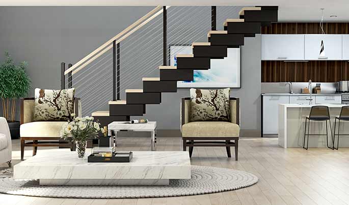 switchback modular stairs