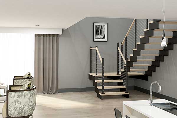 modular stair with platform
