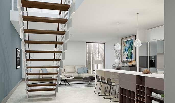 open frame modern apartment