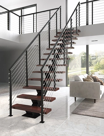 the sheridan straight stair - mono stringer floating staircase